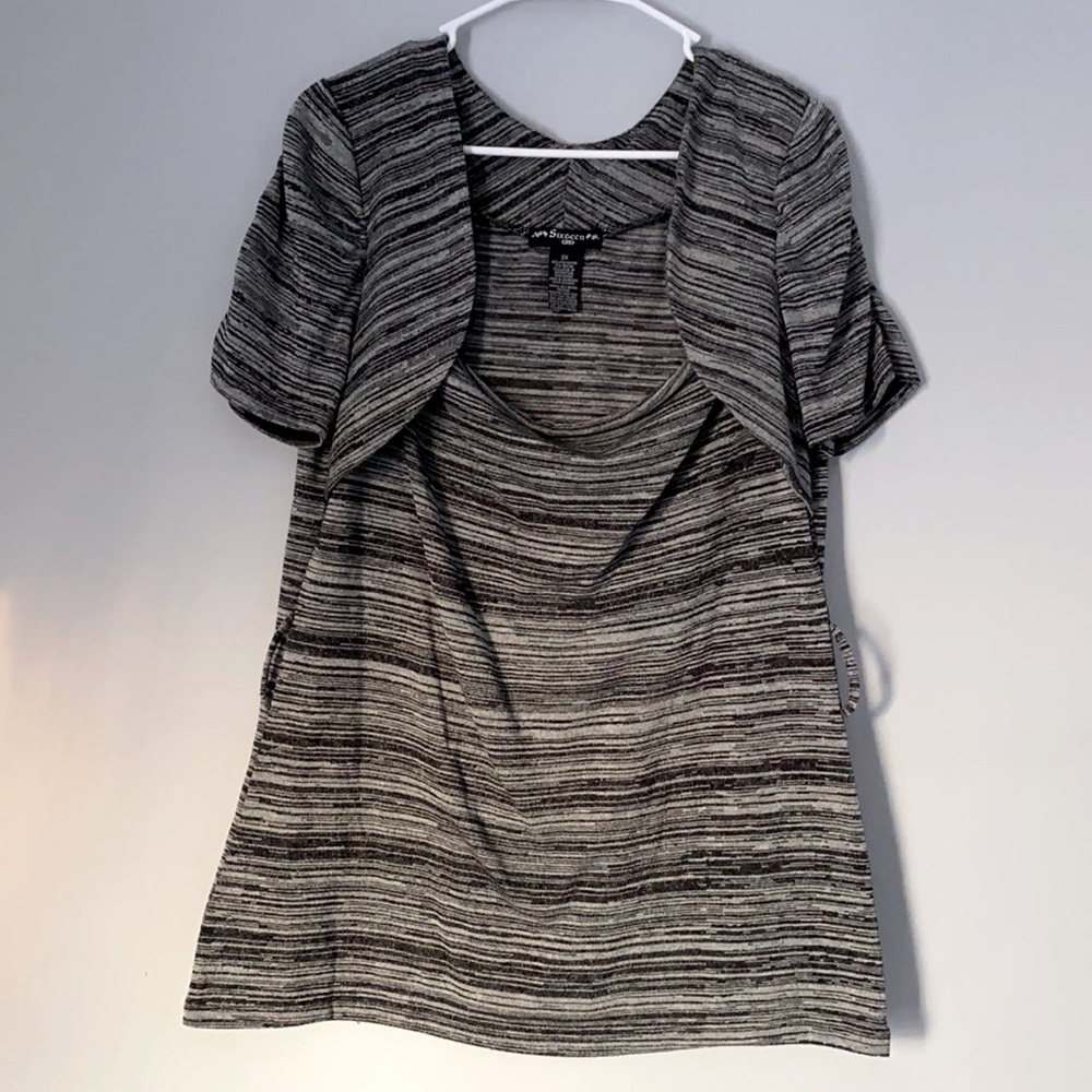 Sixteen PLUS Black and Grey Blouse Size 2XL